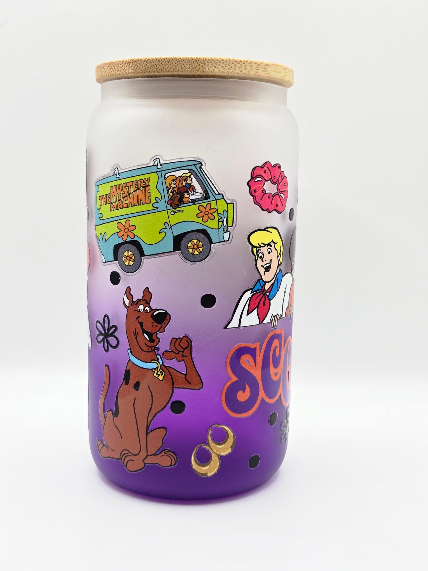 16oz Glass Purple Ombre- Scooby