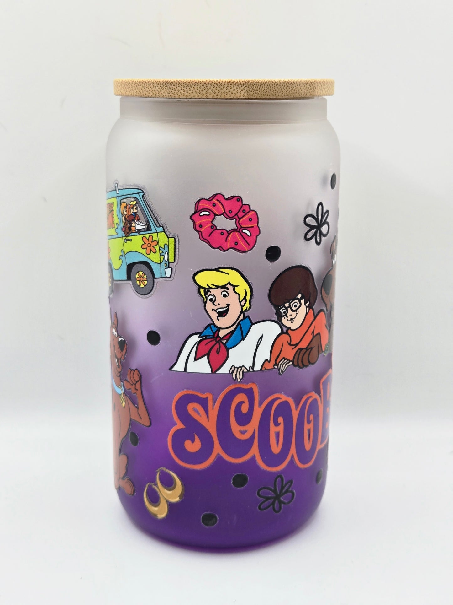 16 oz Glass Purple Ombre, Scooby
