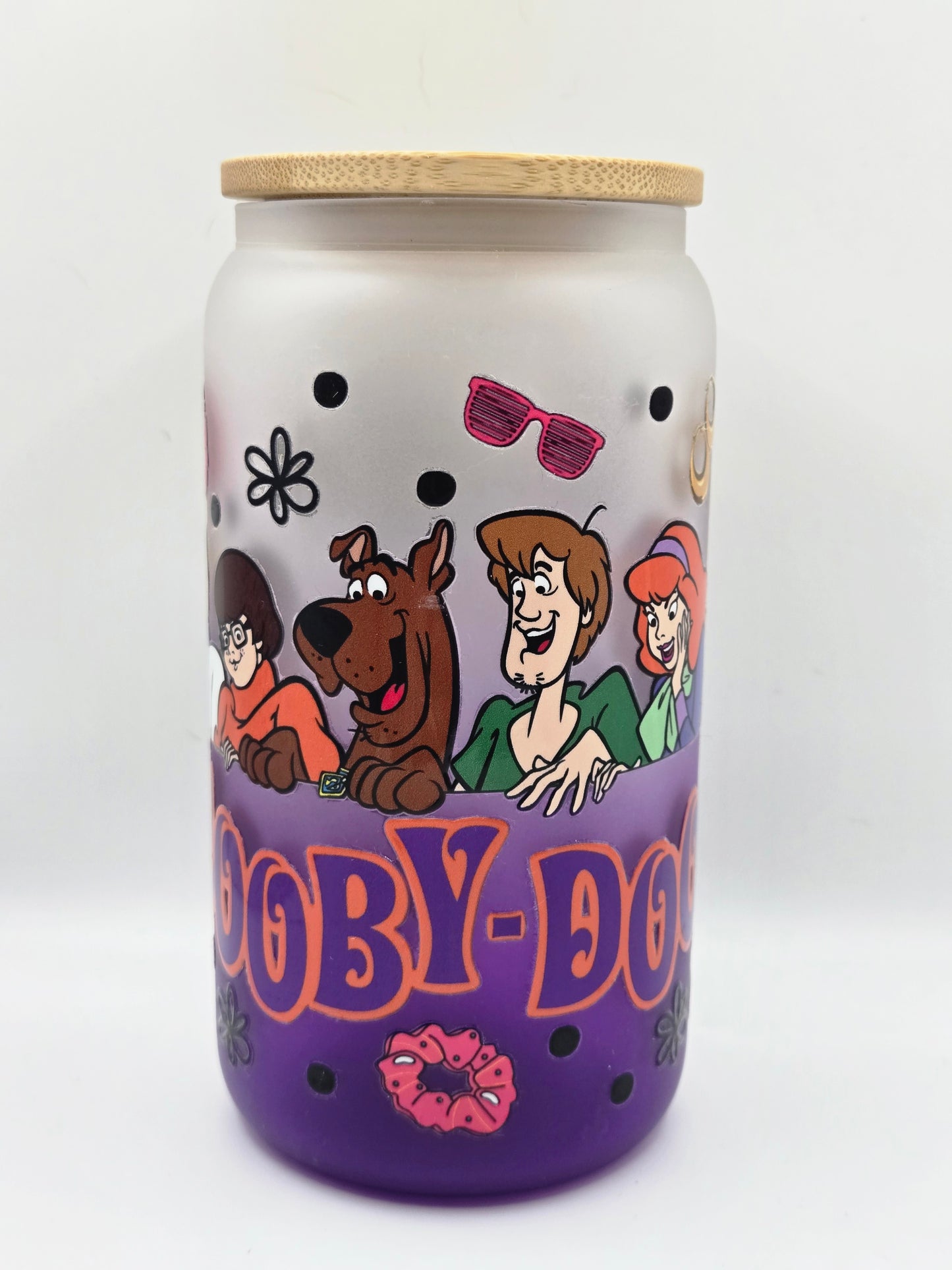 16 oz Glass Purple Ombre, Scooby