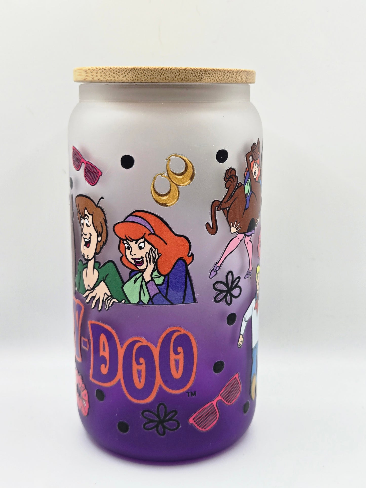 16 oz Glass Purple Ombre, Scooby