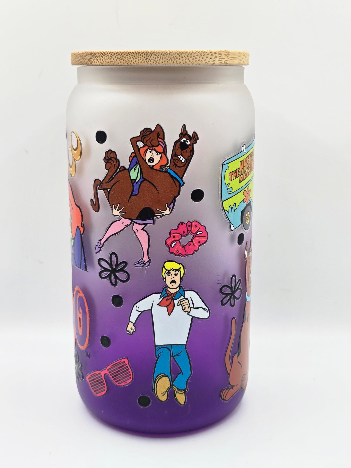 16 oz Glass Purple Ombre, Scooby