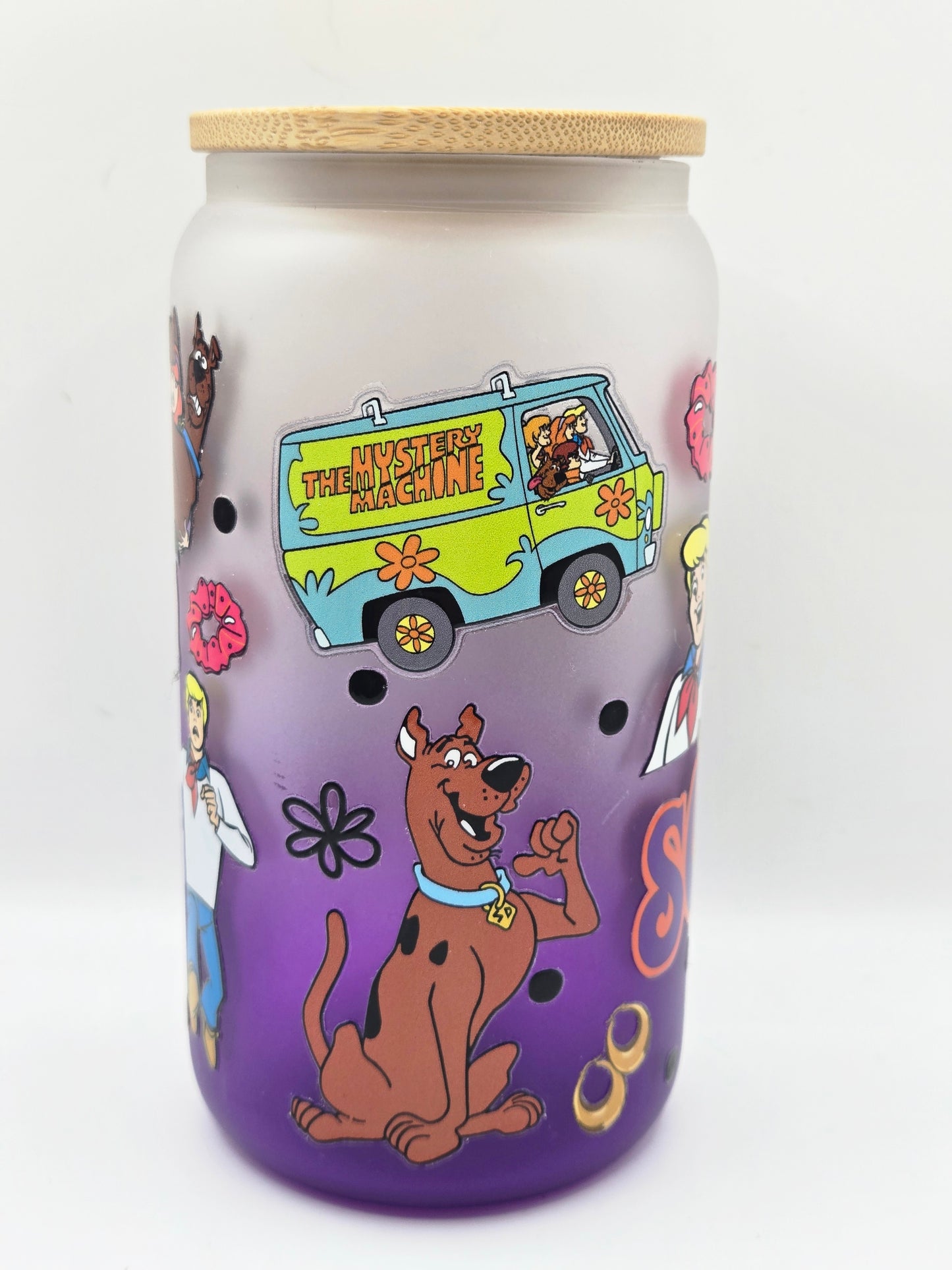 16 oz Glass Purple Ombre, Scooby