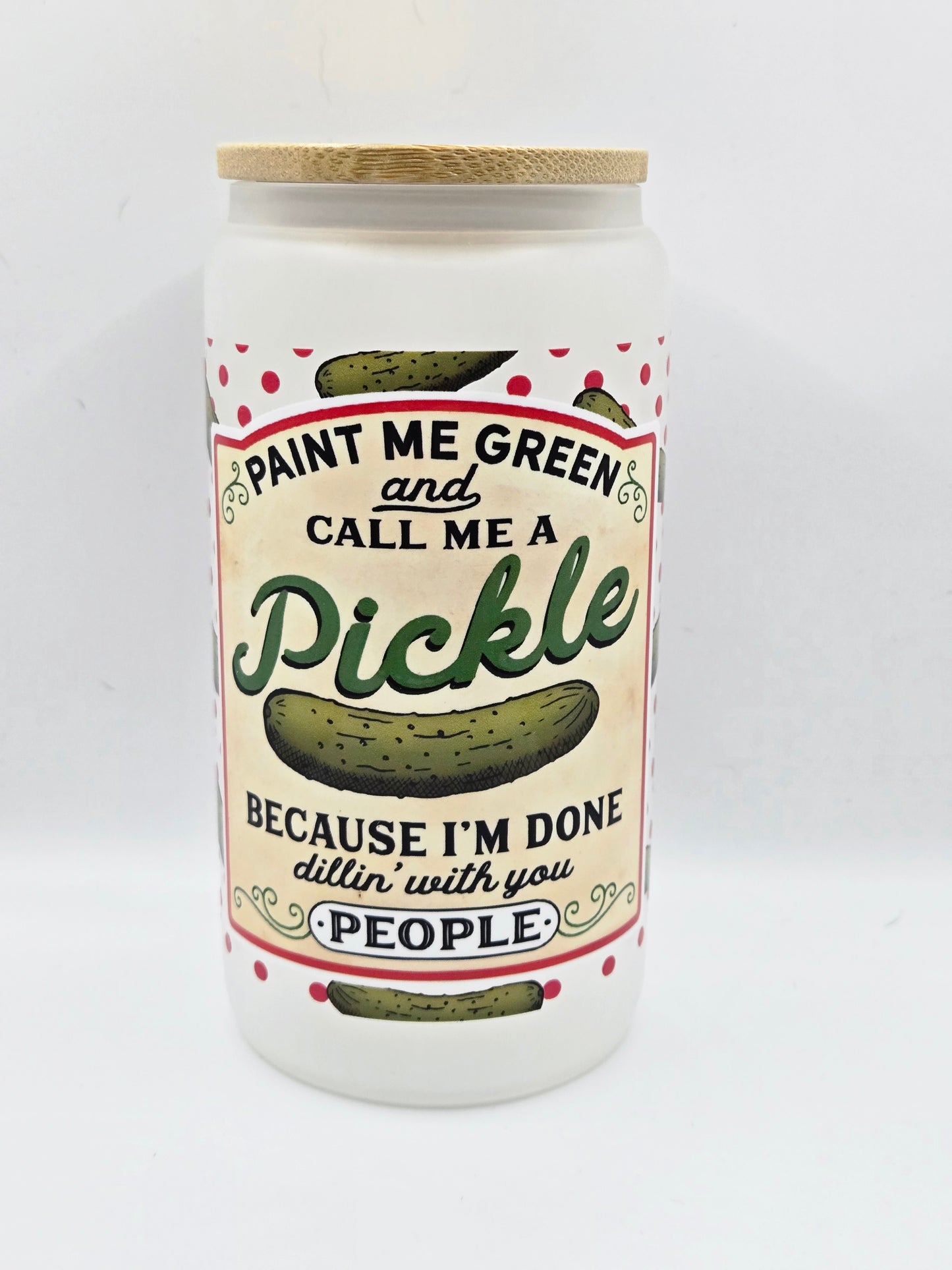 16 oz Frosted Glass Paint Me Green