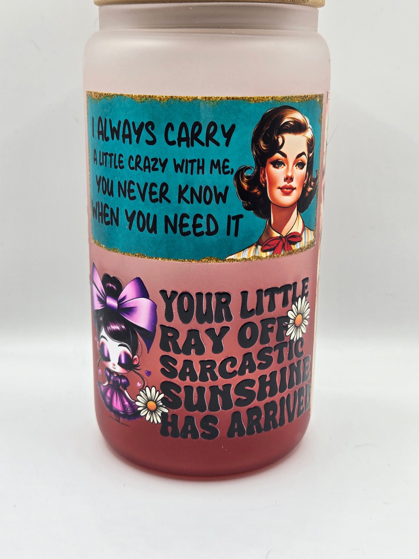 16 oz Red Ombre Retro Women Sayings