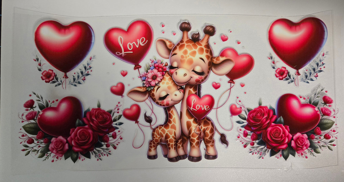 Baby Giraffe Valentine 16oz wrap