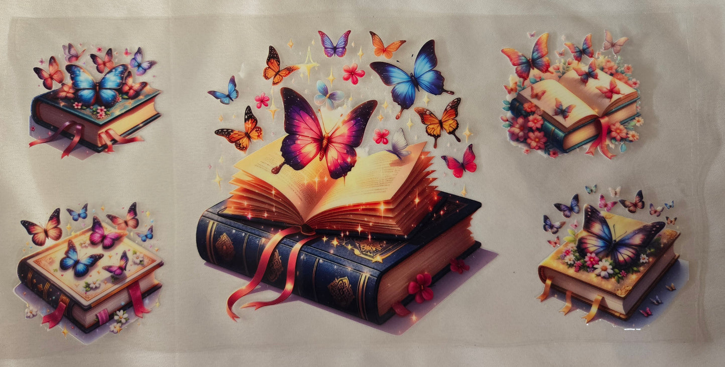 Butterfly and books 16oz Wrap