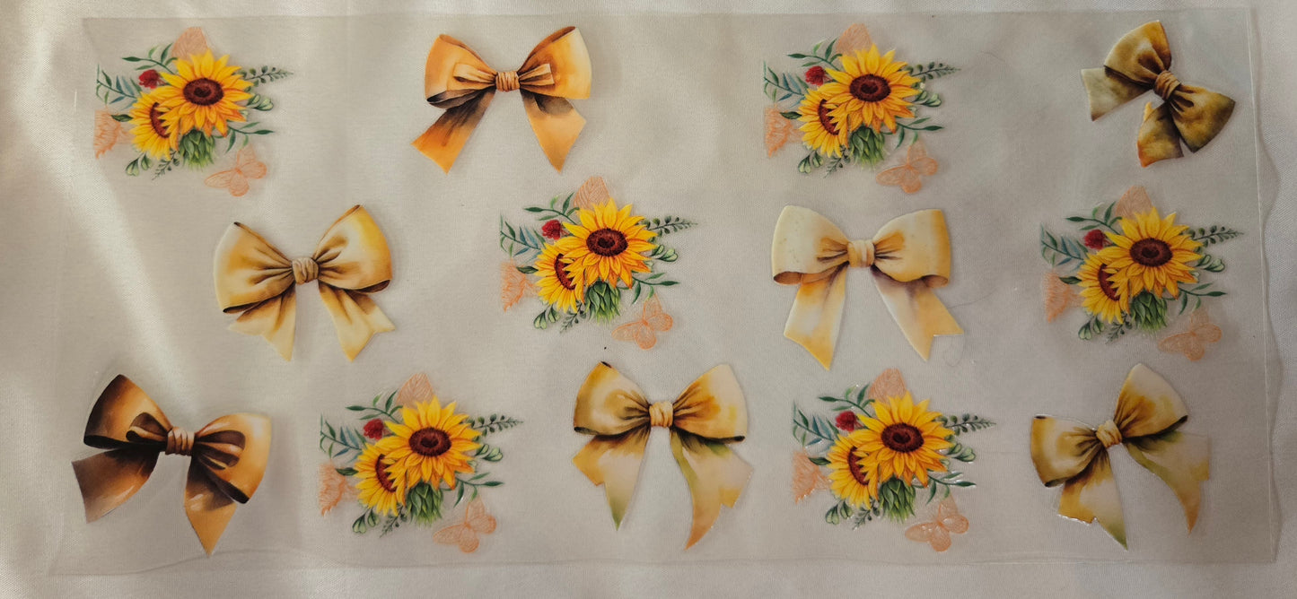 Sunflower and Bows 16oz Wrap
