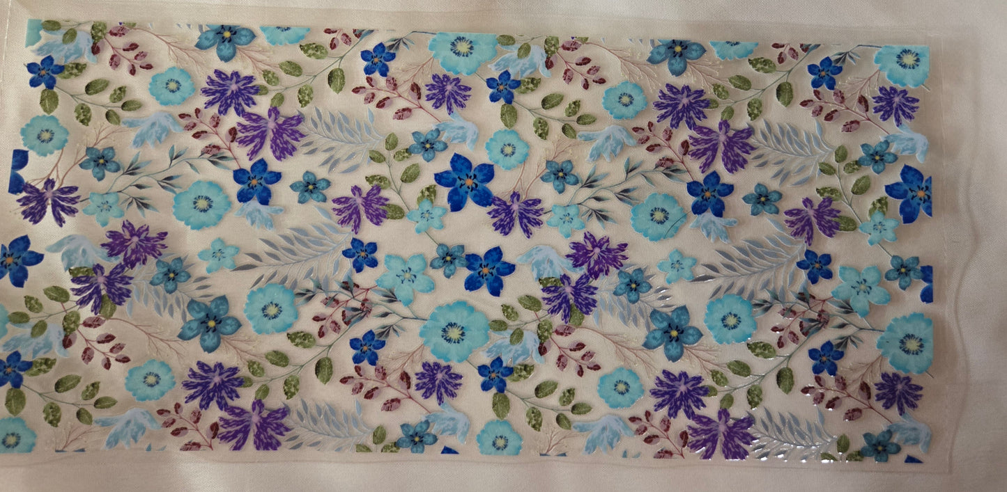 Blue and Purple Flower 16oz Wrap