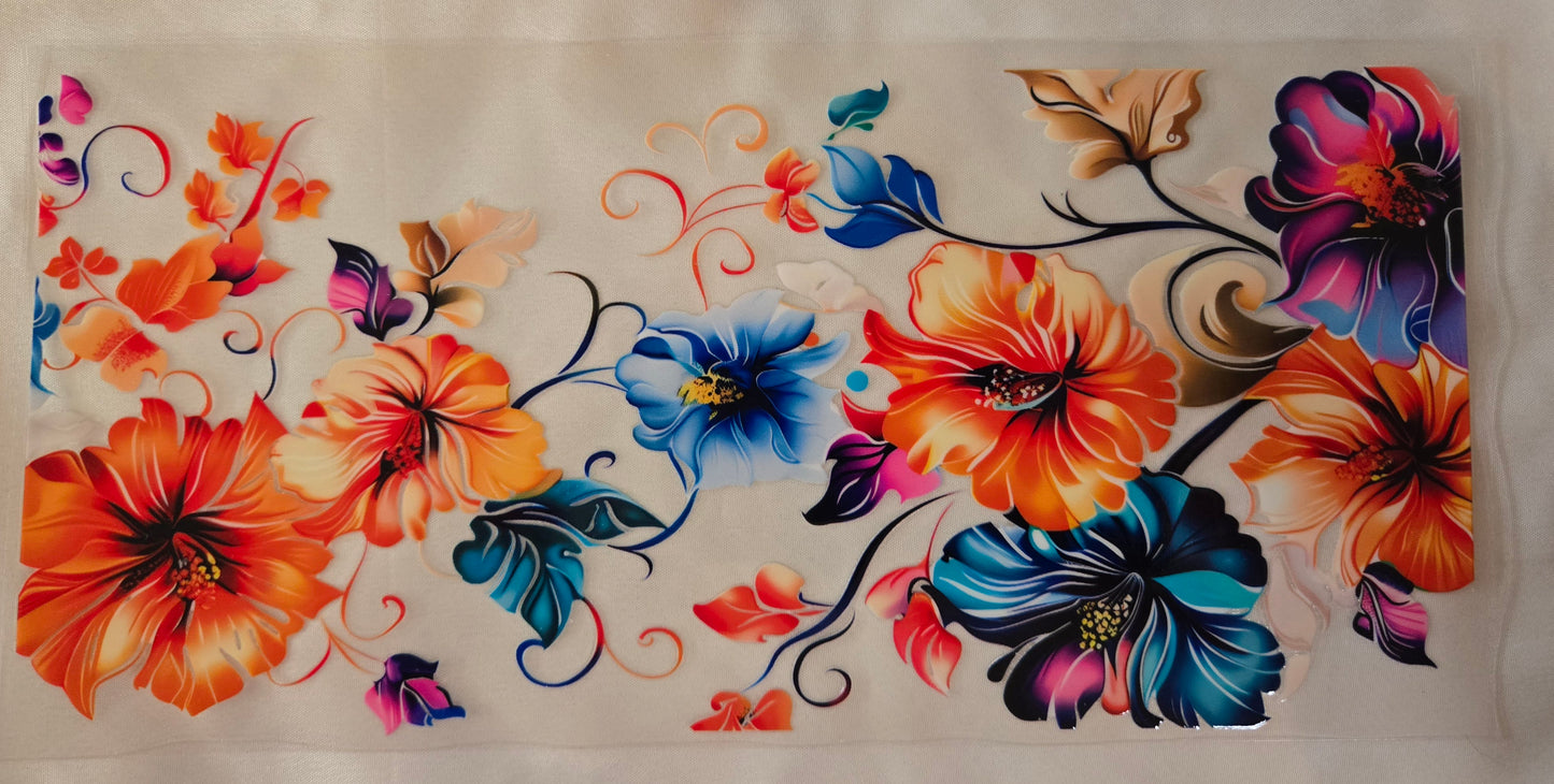 Multi Colored Flower 16oz Wrap