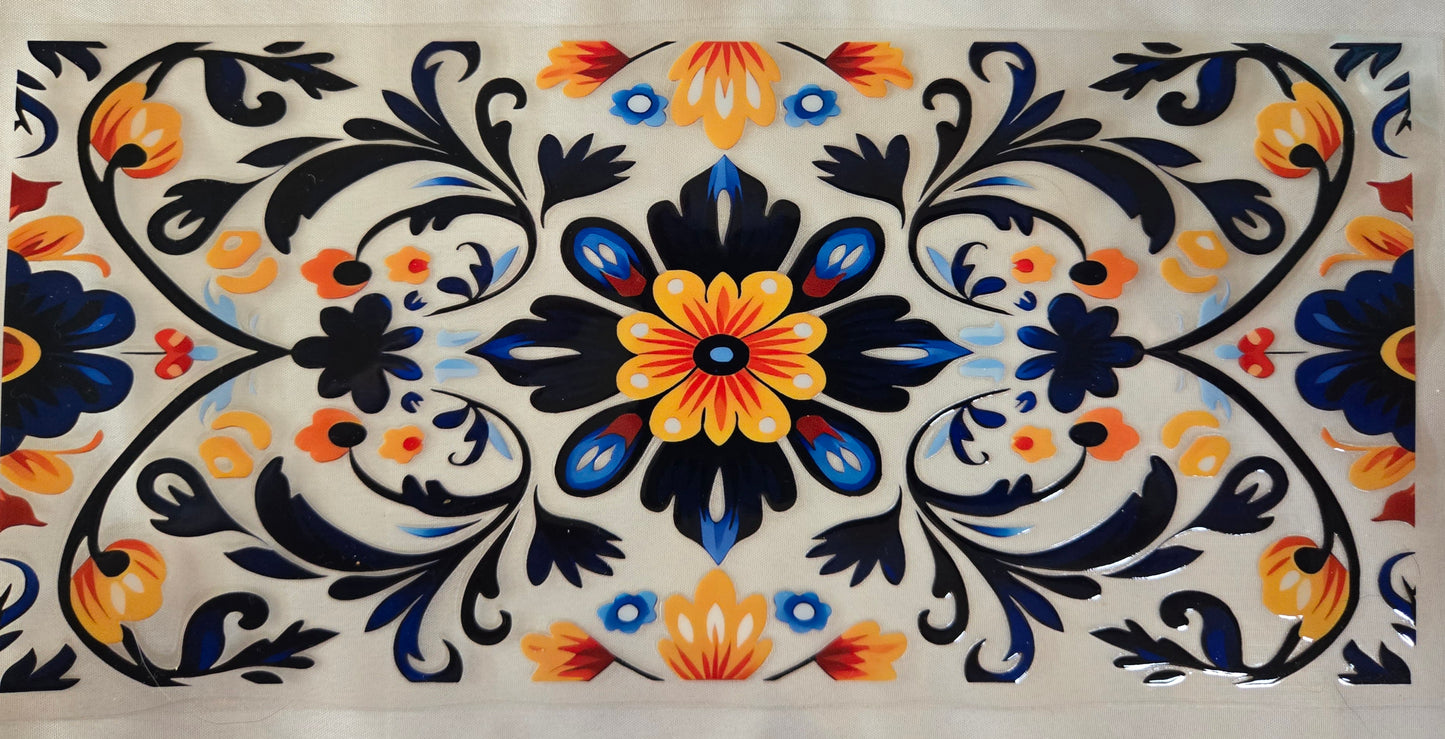 Blue and Yellow Flower 16oz Wrap