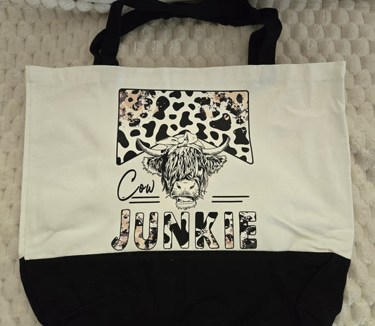 Canvas Tote- Cow Junkie