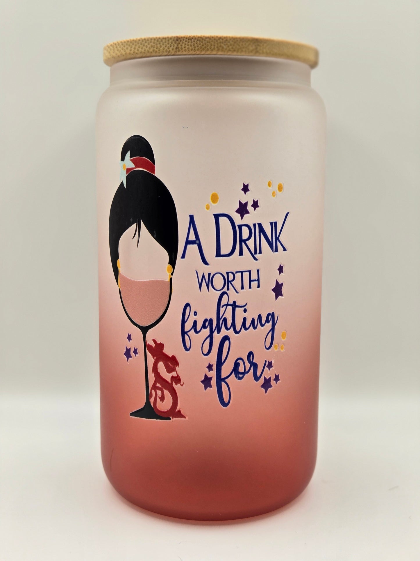 16oz Glass Red Ombre- A drink worth fighting for