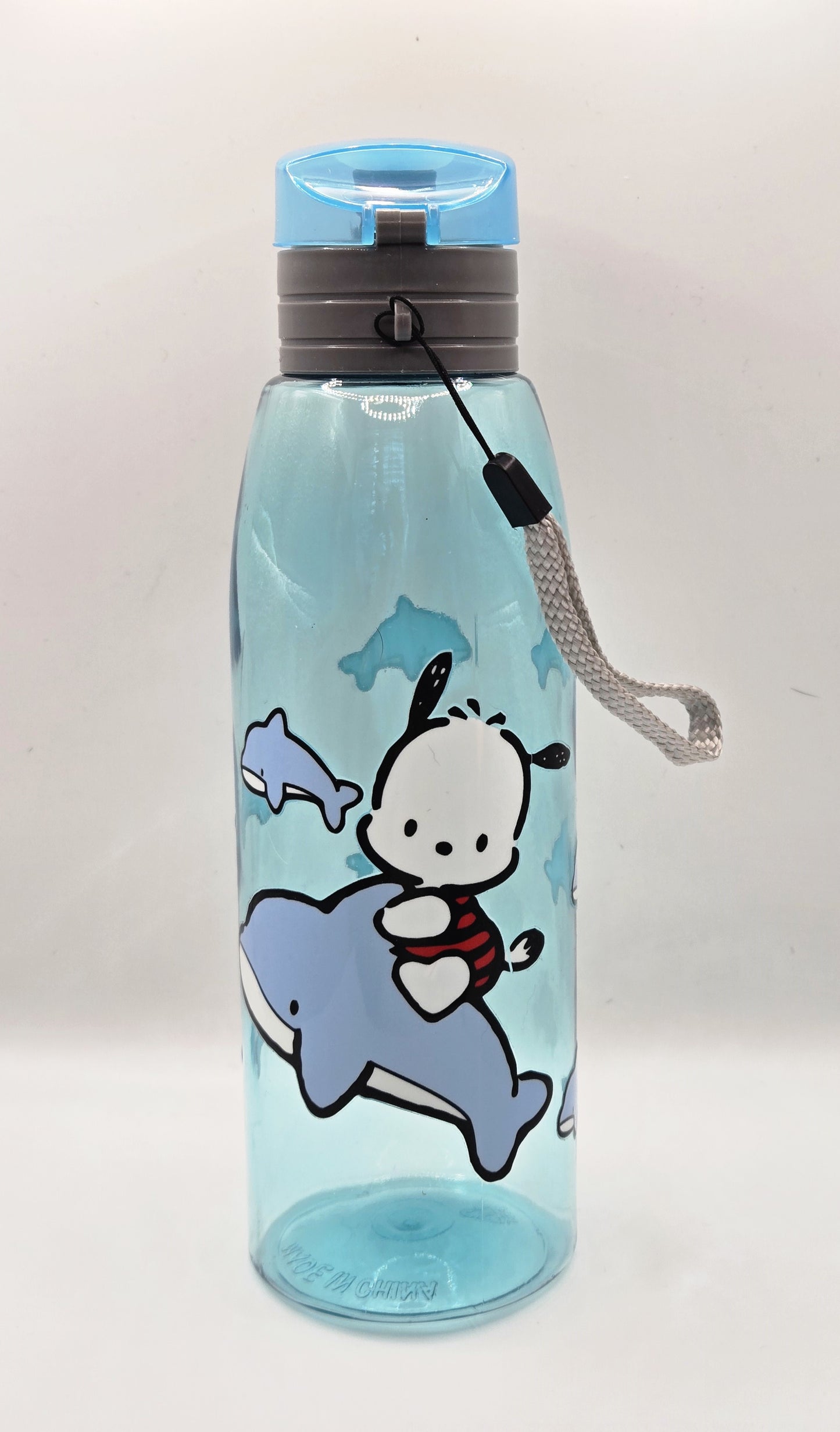 Kids Plastic Water Bottle- Blue HK Character with Dolphins