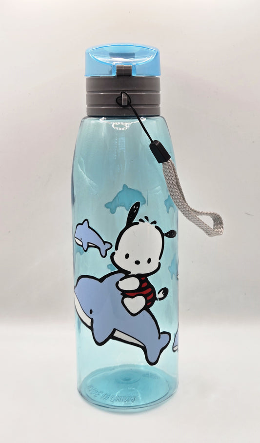 Kids Plastic Water Bottle- Blue HK Character with Dolphins