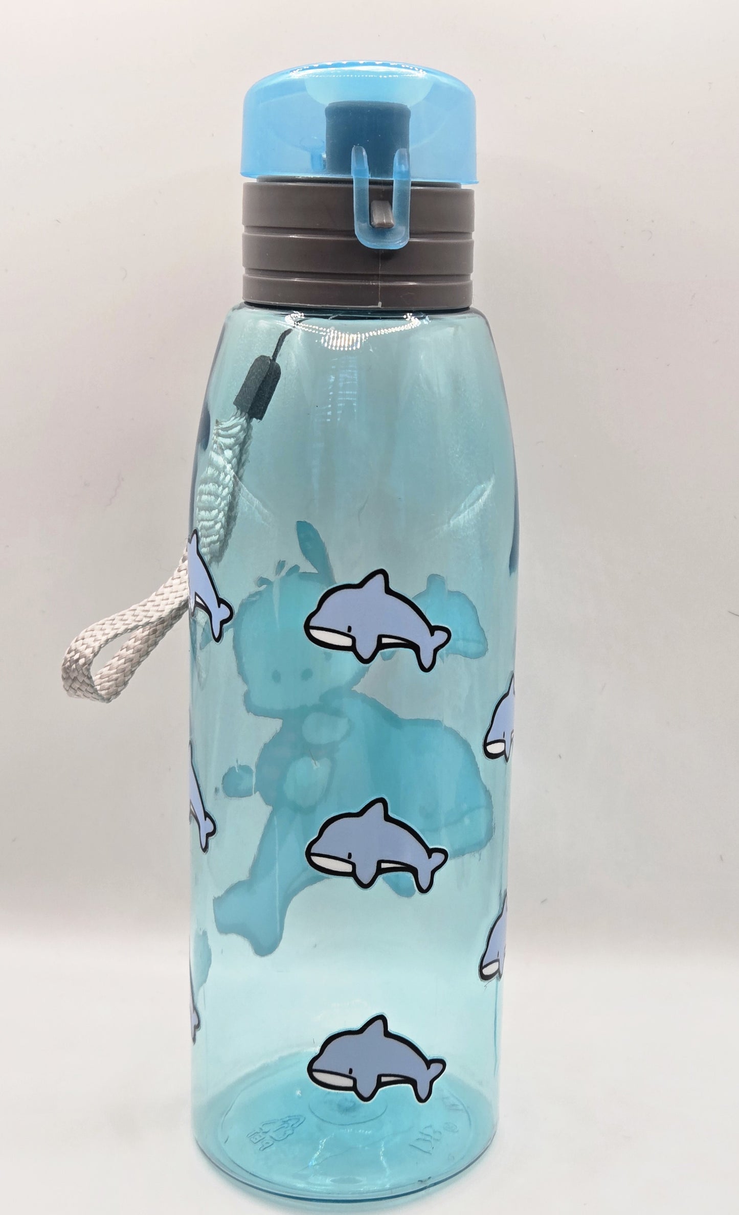 Kids Plastic Water Bottle- Blue HK Character with Dolphins