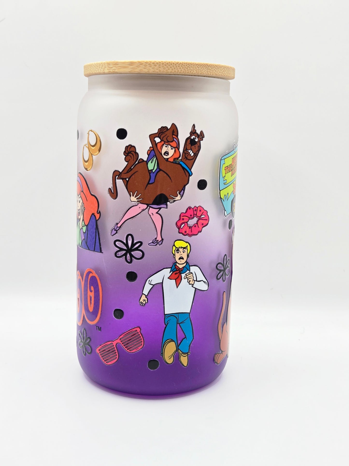 16oz Glass Purple Ombre- Scooby