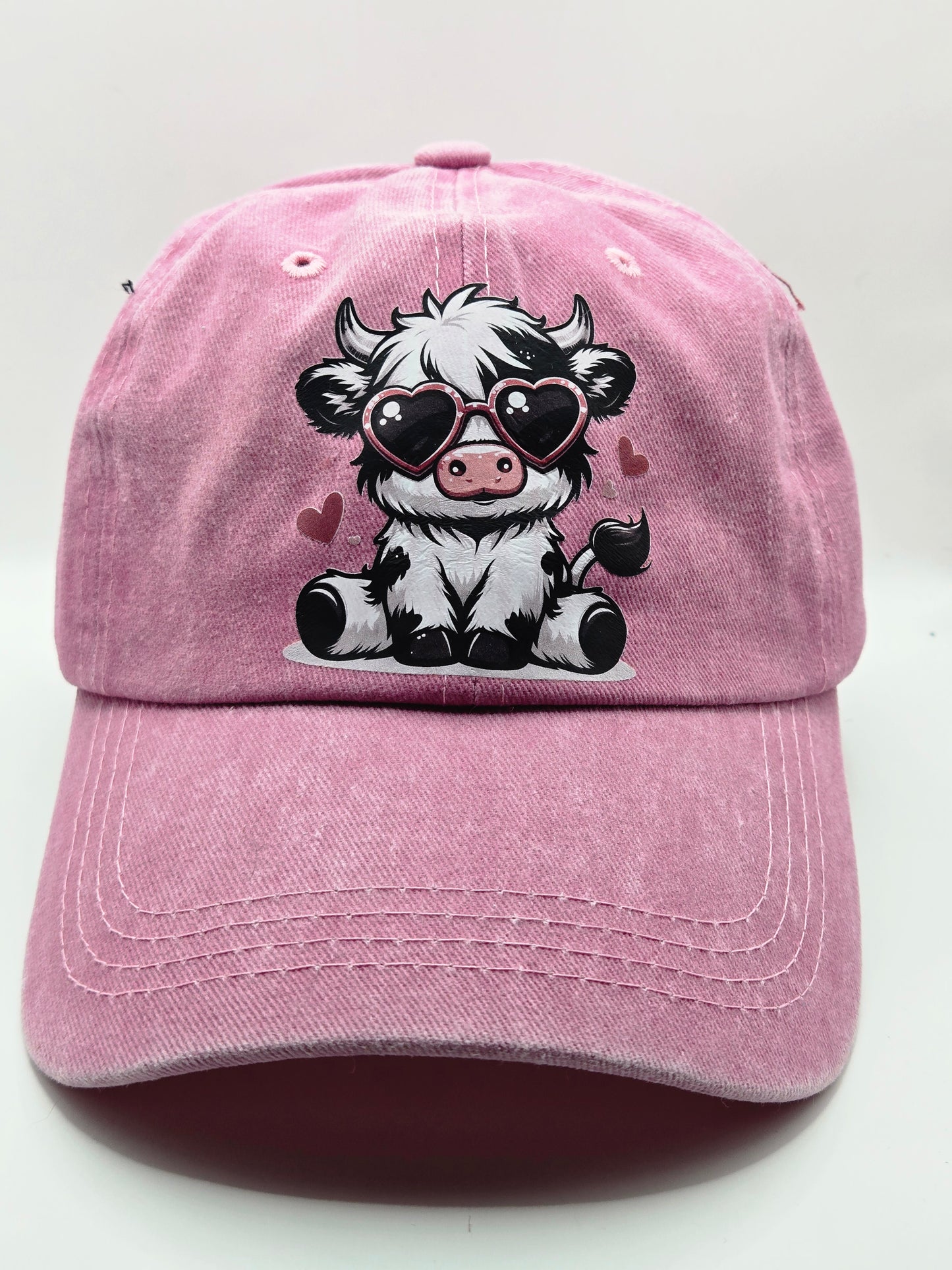 Pink Highland cow hat