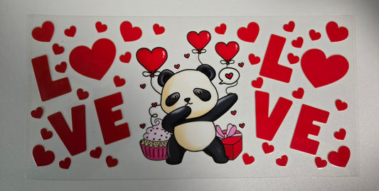 Panda Love Valentine 16oz wrap