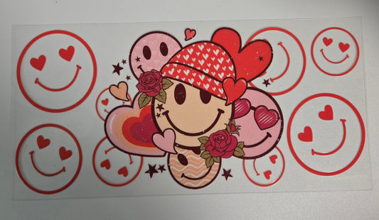Smiley Emoji Valentine 16oz wrap