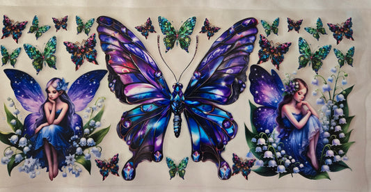 Purple Fairy and Butterfly 16oz Wrap